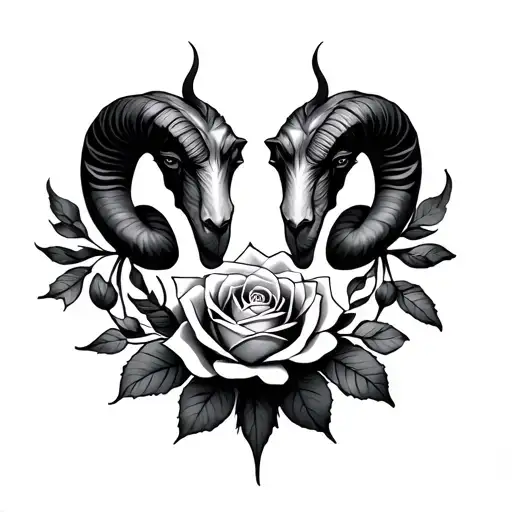 Aries And Rose Symbols
