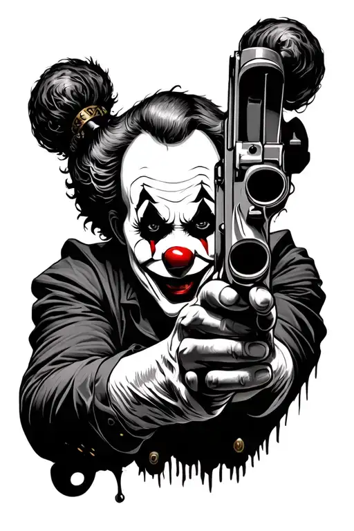 Dark Clown Gun Shooting