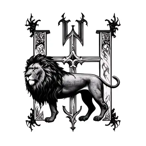 Gothic H With Lion In It The Lion Needs To Be Gothic
