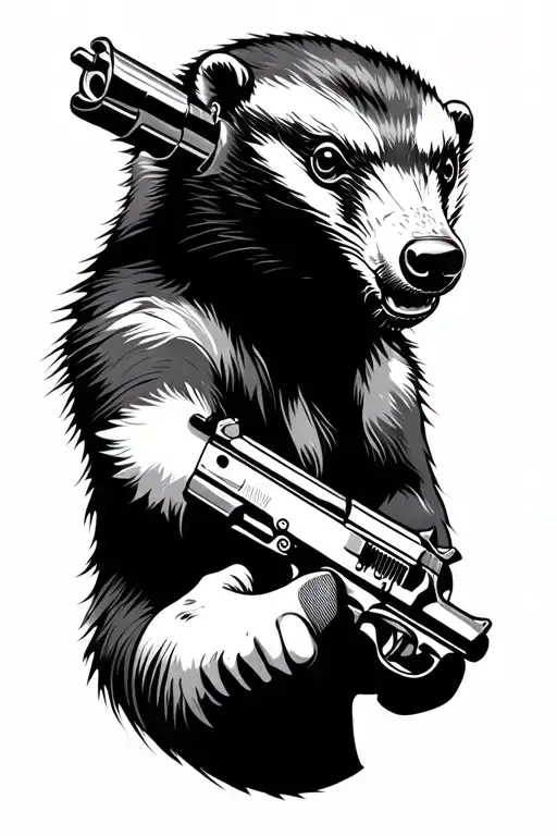 Honey Badger Holding Guns