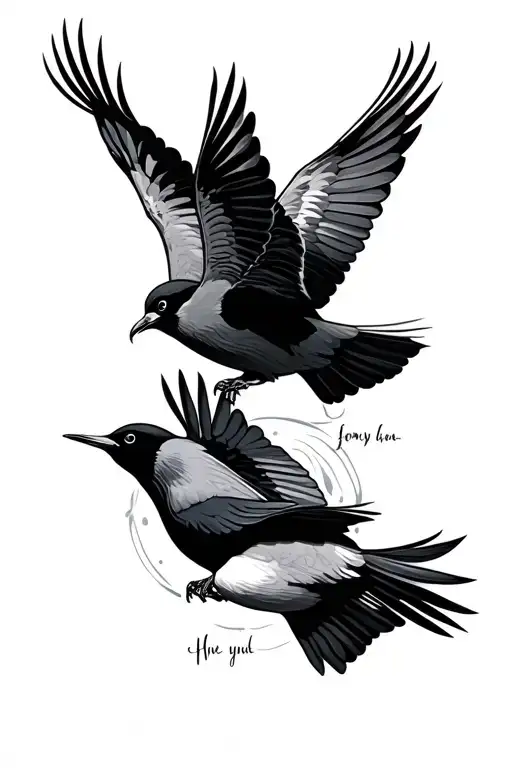 2 Birds Flying One Un One Down And Text In The Middle