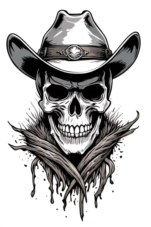 Outdoor Western Outlaw Skull Cowboy