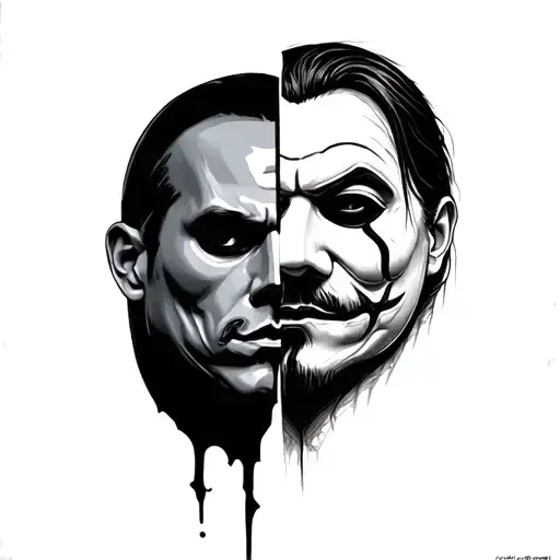 Ghostface And Micheal Myers Face Split