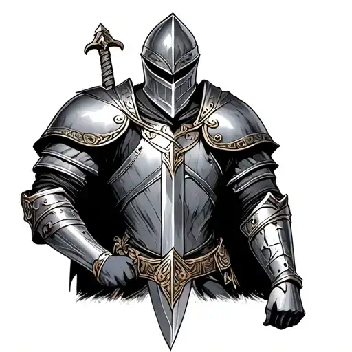 Knight Holding A Sword
