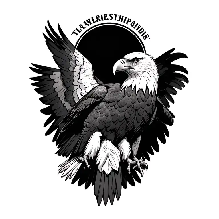 Bald Eagle With Wings Spread