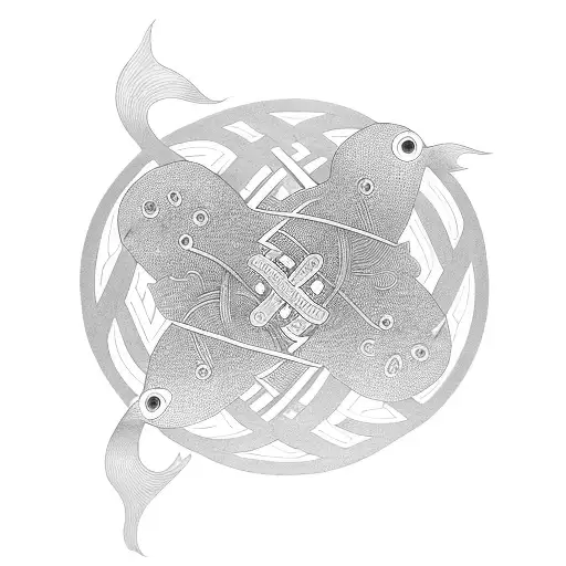 Endless Knot With Two Golden Fish