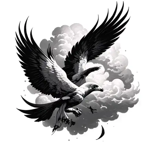 Black Angels In Clouds