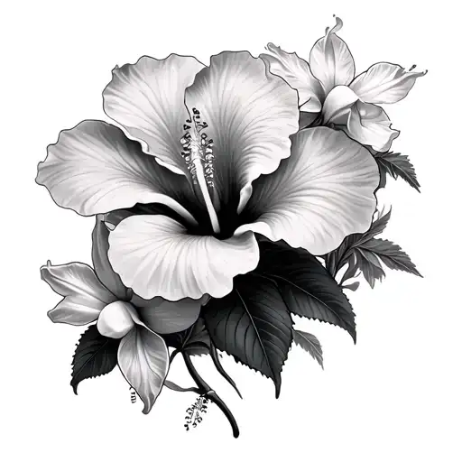 Hibiscus And Daffodil Flowers