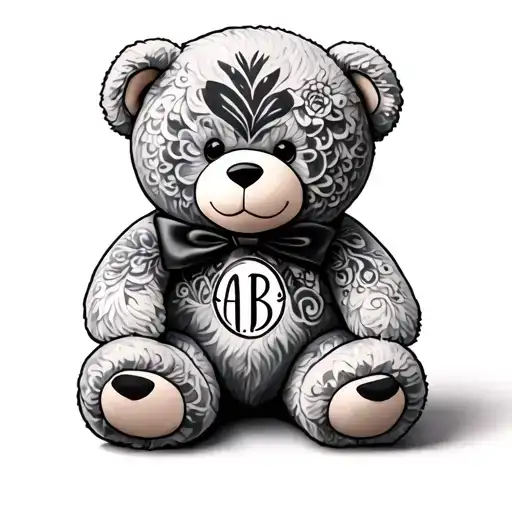 Female Plush Teddy Bear With Initials Ab