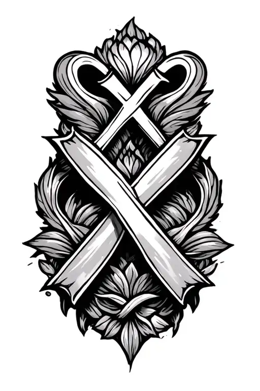 Double X's Combined Together Small Fine Line