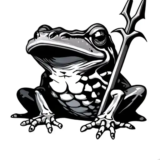 Bone Frog With Trident
