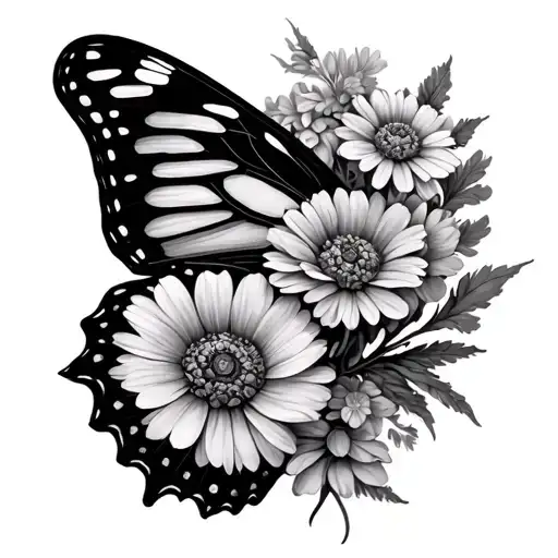 Half Butterfly Half Marigold Flowers