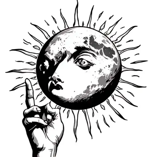 Sun Pointing To The Moon