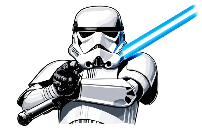 Stormtrooper Holding Lightsaber