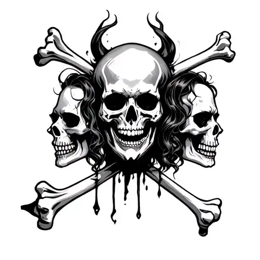 Place Hell With Evil Women Skulls Bones War Death