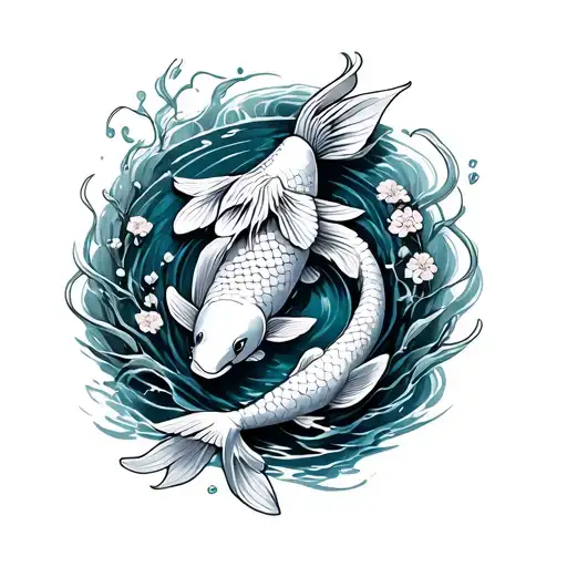 Koi Fish Pond Surrounded