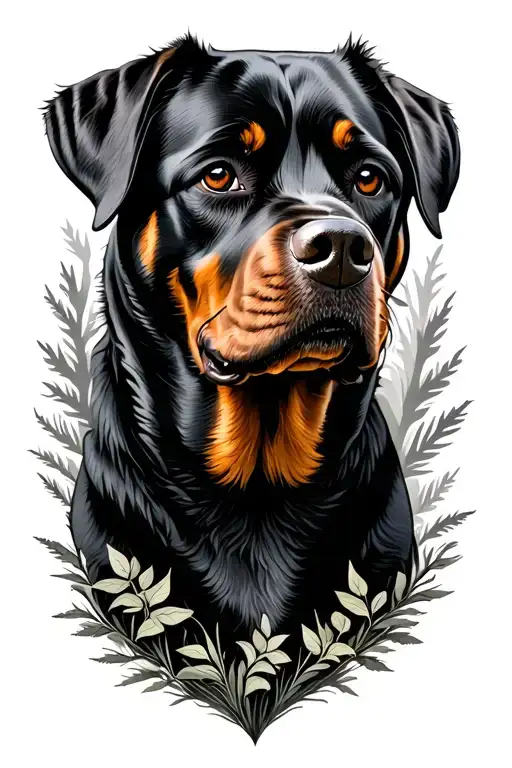 Woods And Trees And Rottweiler Working