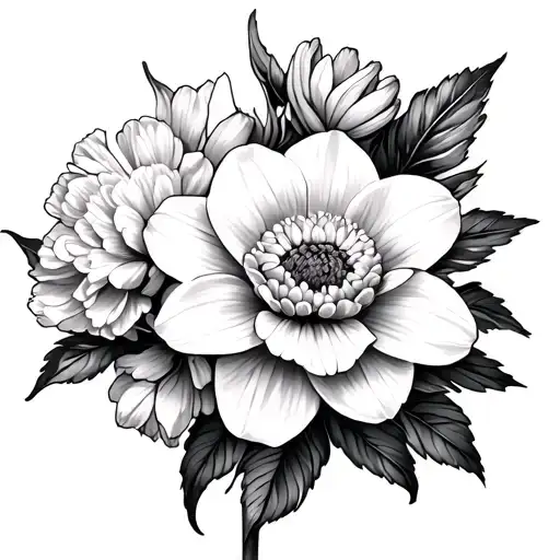 Chrysanthemum Daffodil And Carnation Flower