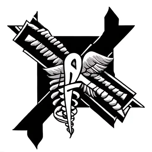 Ethiopian Coptic Cross And Asclepius