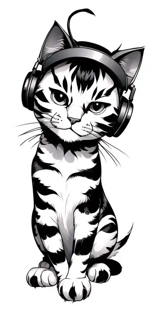 Blink 182 Cheshire Cat Wearing Headphones