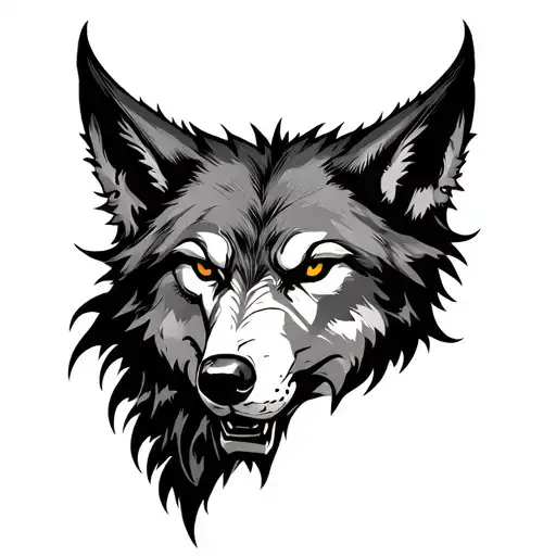 Satanist Wolf Head