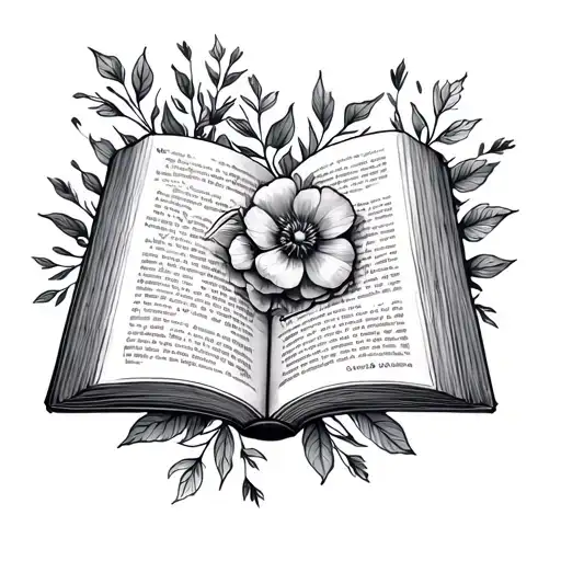 Open Book With Flowers Coming Out