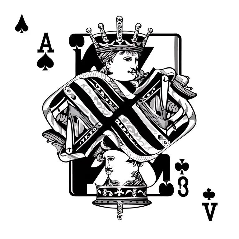 King And Queen Cards Arranged