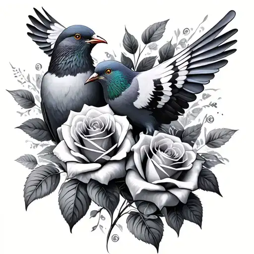 Roses And Pigeons
