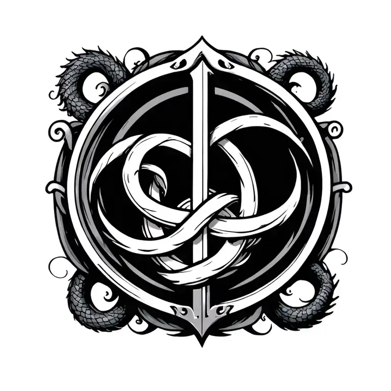 Jormungandr Circle With Shield Knot Inside Surrounded