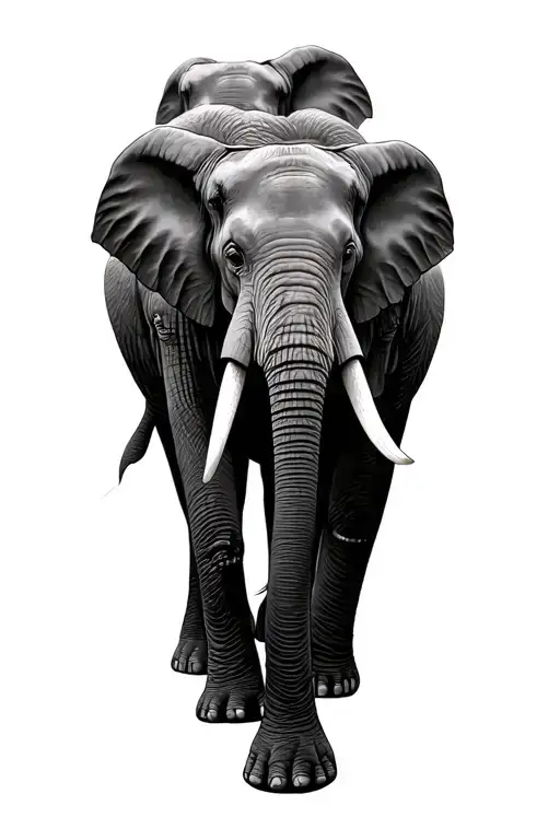 Three Elephants Walking Togther