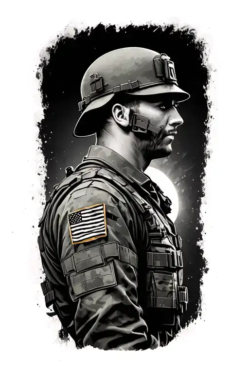 Military Theme 0313 Half Shaded Back Of Forearm