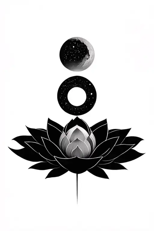 Lotus Opening Planets Universe Geometric