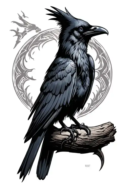 The Morrigan Or Crow Perched