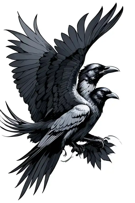 The Morrigan Or Crow Flying