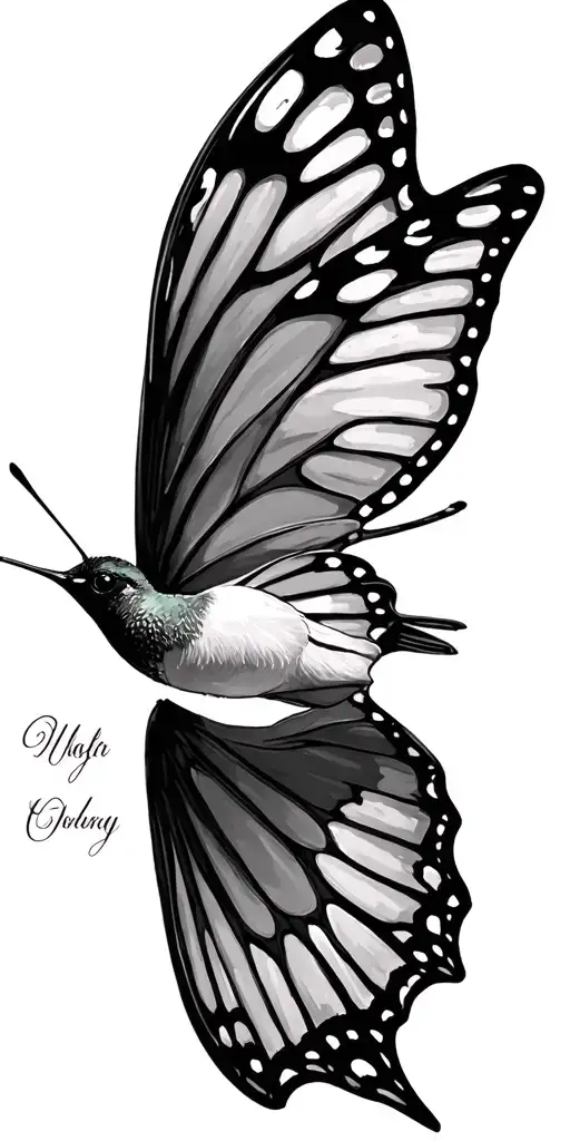 Butterfly And Hummingbird Flying