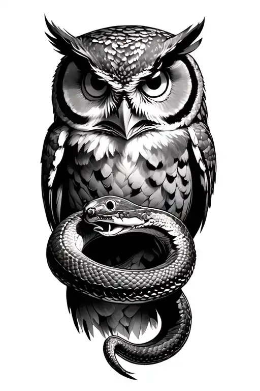 Owl Eating Snake Tattoo Inspired
