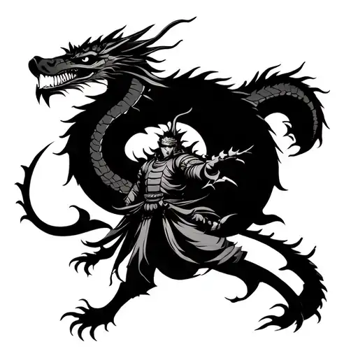 Samurai And Dragon