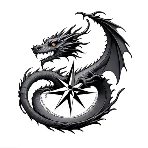 Half Compass With Dragon