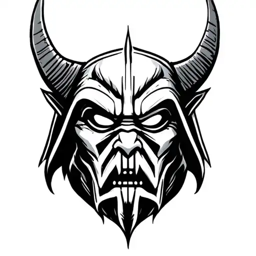 Oni Mask In The Shape Of Darth Mauls Face