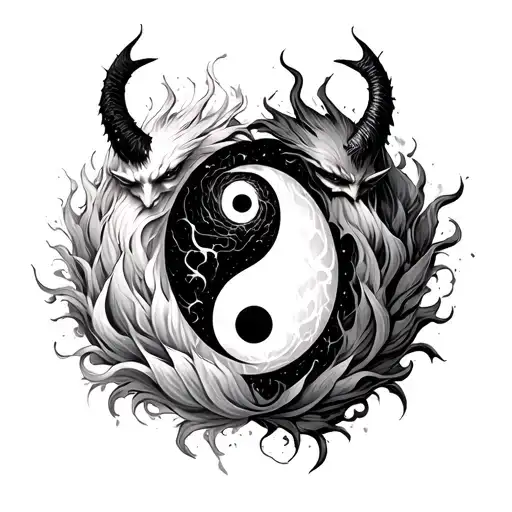 God And Devil On Yin Yang