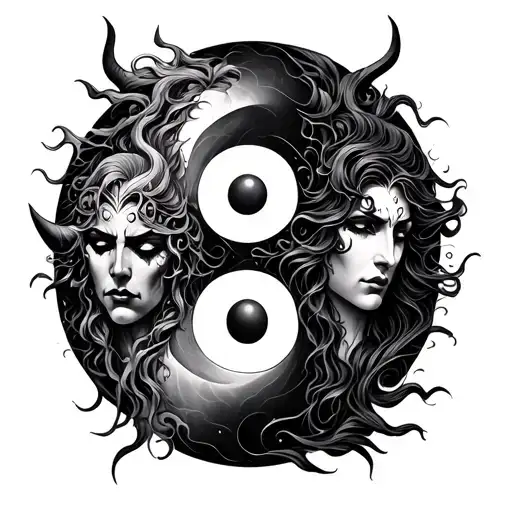 God And Devil On Yin Yang