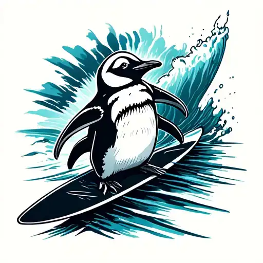 Penguin Surfing