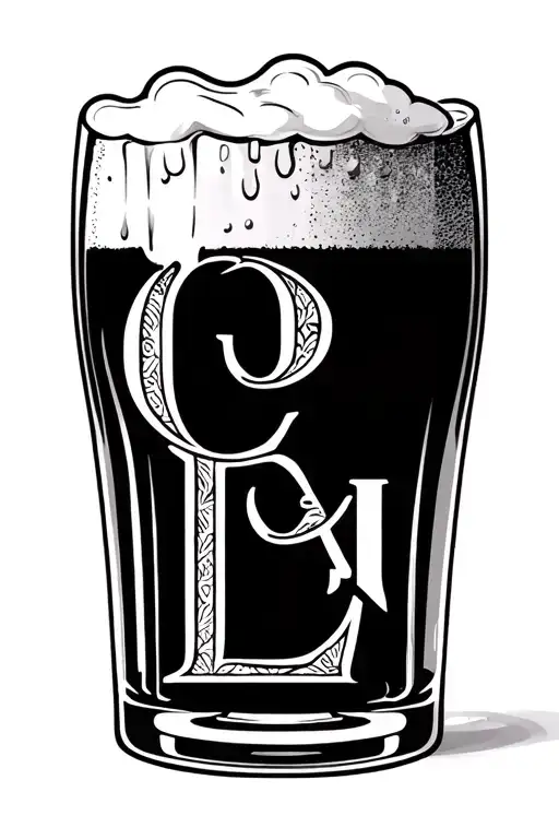 Beer And Wine Glass Cheering With Letters C And L