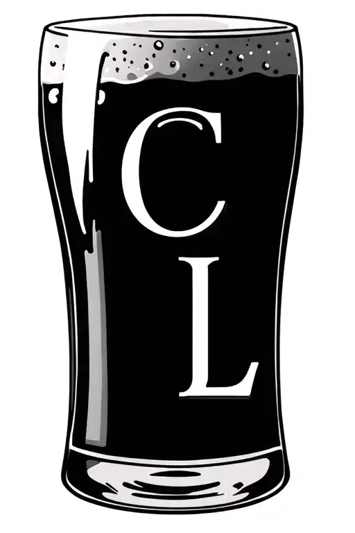 Beer And Wine Glass With Letters C And L