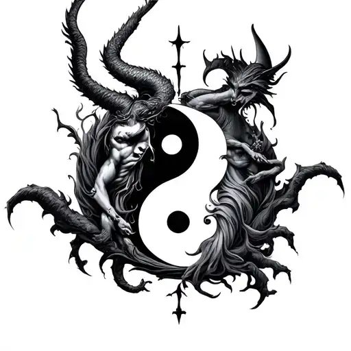 God And Devil On Yin Yang