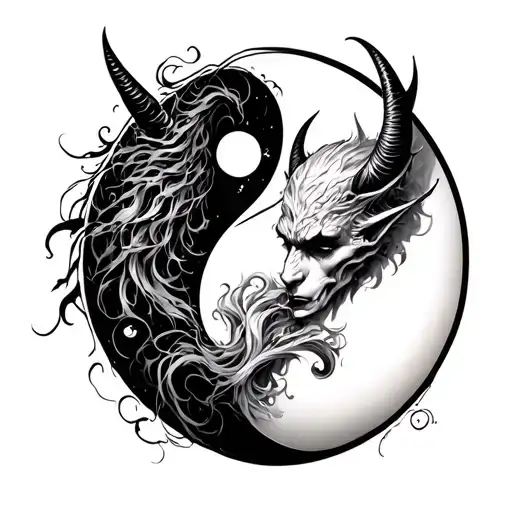 God And Devil On Yin Yang