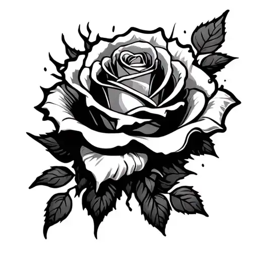 Flat Res Rose With Thors Coming Out The Side On A Hand