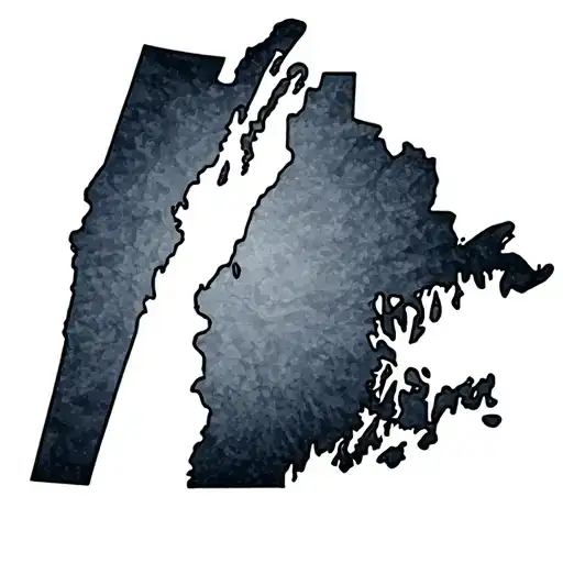 State Map Outline Maine