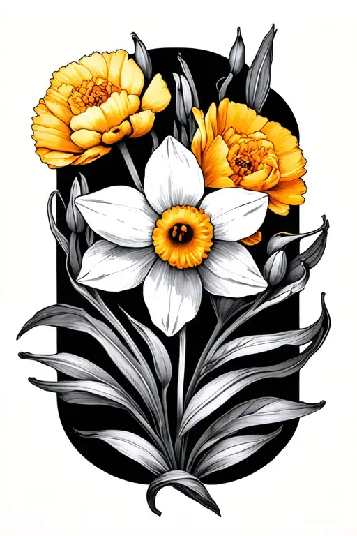 Daffodil And Marigold Small