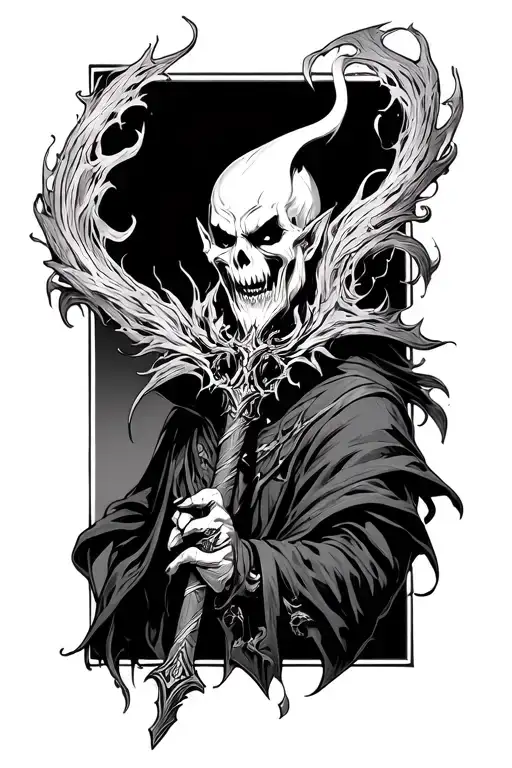 A Mage Staff With Vampiric Elements